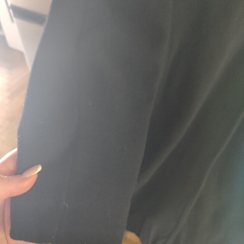 Black coat like new with details, fits up to XL