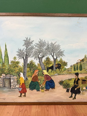 Θεολογία Γιανναρέλλη ελαιογραφία, καθημερινή σκηνή