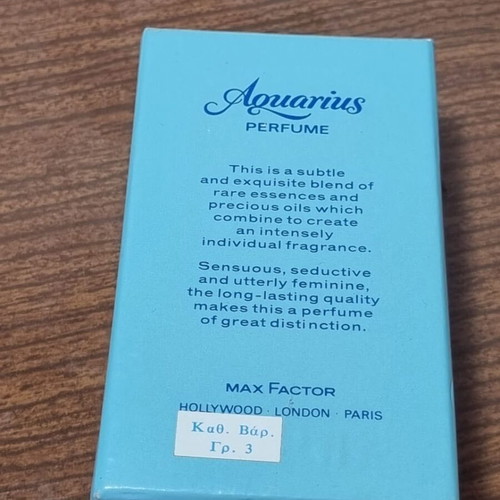 Max Factor Aquarius vintage perfume new in box full bottle