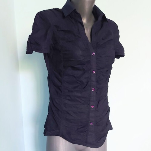 Set of 2 women's cotton shirts, fitted silhouette, pink and dark blue