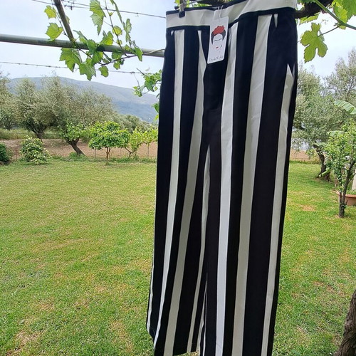 Frida Kahlo striped pants black and white new SheX