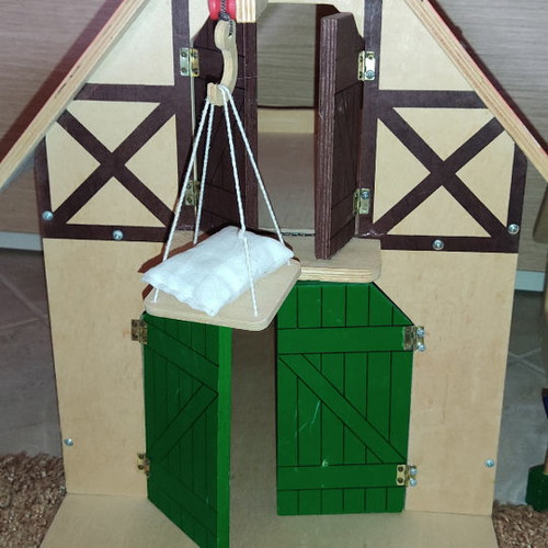 Large wooden Plan Toys animal farm with ELC figures used