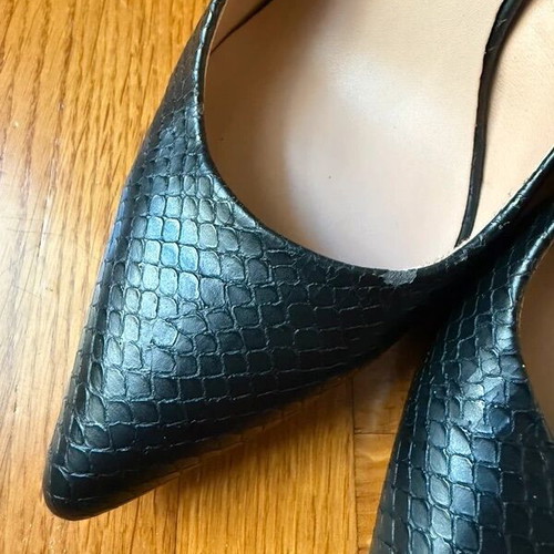 Exe leather high heels black snake pattern size 39 like new