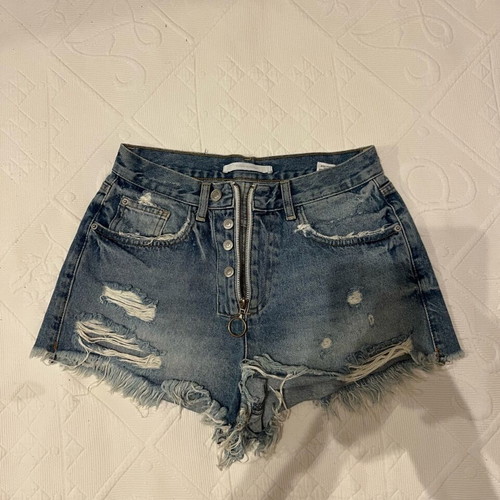 Zara TRF high-waisted denim shorts like new, blue, size S