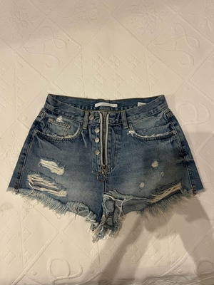 Zara TRF high-waisted denim shorts like new, blue, size S