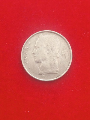 Belgium 5 Francs Coin used