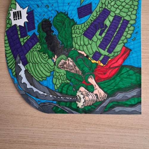 Zoro vs Monet Frame new with handmade One Piece poster