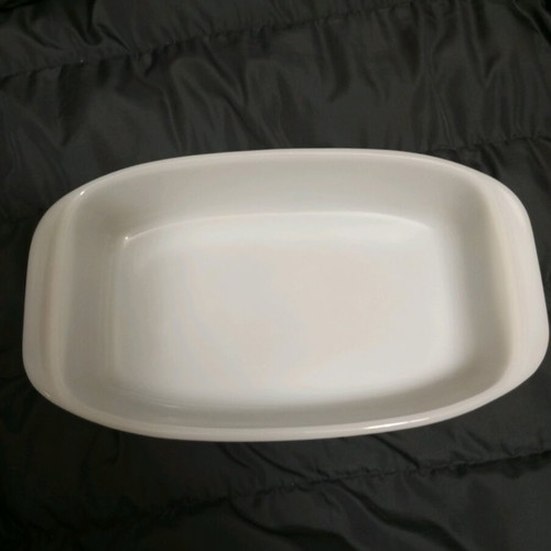 Opal glass Pyrex baking dish new, white, small