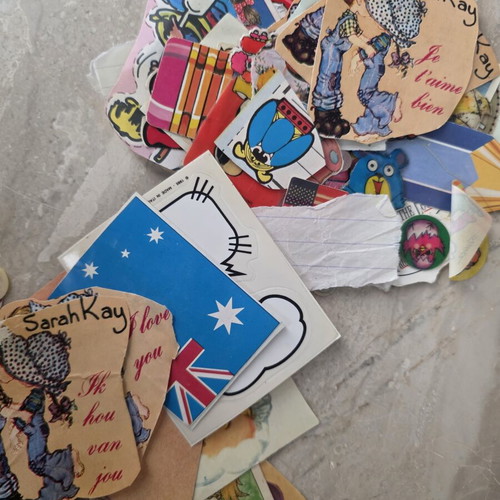 Old stickers used, assorted Snoopy and 3D designs