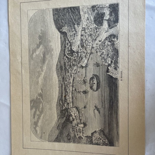 Chalcography prints used, set of 9 Athens and Greek islands 1857-1882