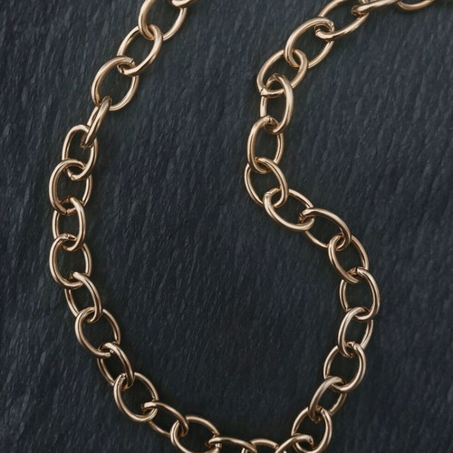 Necklace new, stainless steel, gold color with links