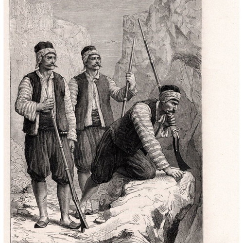 Authentic engravings used, pack of 3, 1880, costumes theme