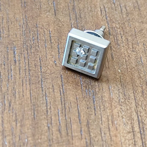 Stainless steel earring like new with diamond stud