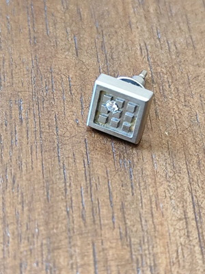 Stainless steel earring like new with diamond stud
