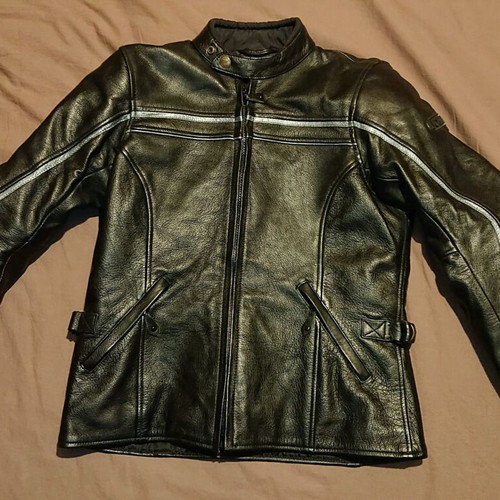 Jofama motorcycle jacket like new, genuine leather with protectors, size 36