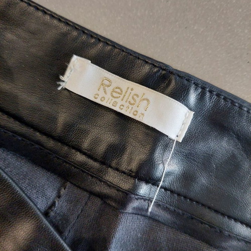 Relish eco leather black shorts new, with fringes