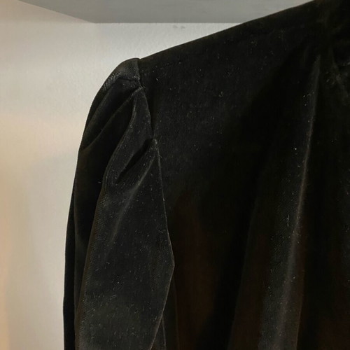 Vintage black velvet coat used A-Style