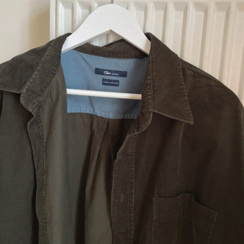 Velvet shirt, green, XXL