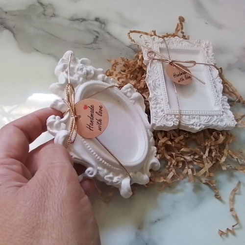 Mixed vintage baroque gift frames, pack of 50, plaster with gold cord