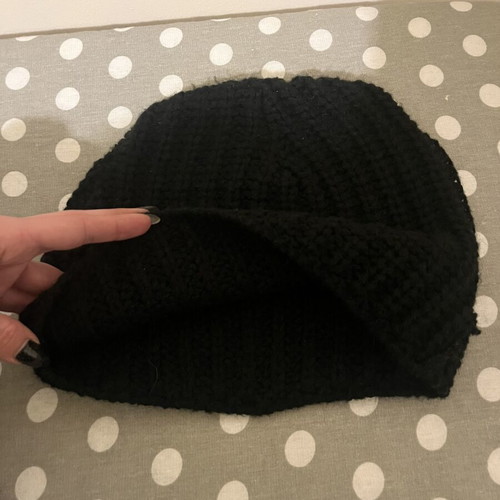 Winter black knit cap used