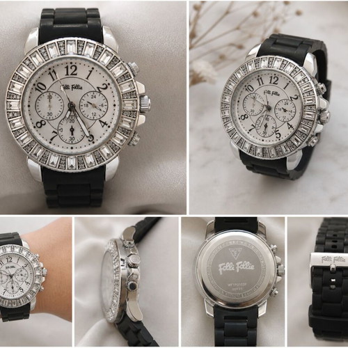 Folli Follie women's watch like new with chronograph dial and rhinestones