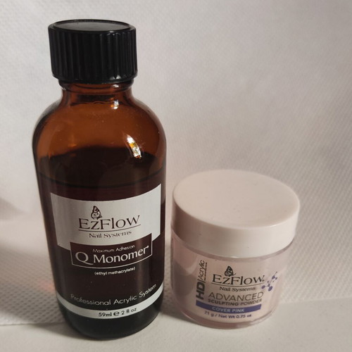 Ezflow acrylic nail powder and liquid like new
