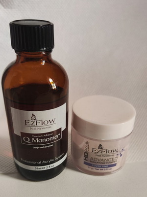 Ezflow acrylic nail powder and liquid like new