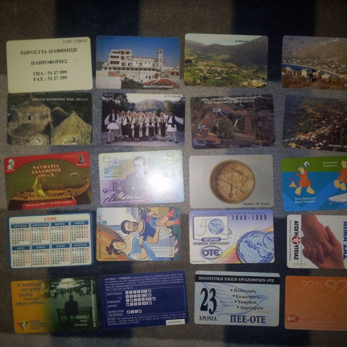 Phone cards used, pack of 20 pieces
