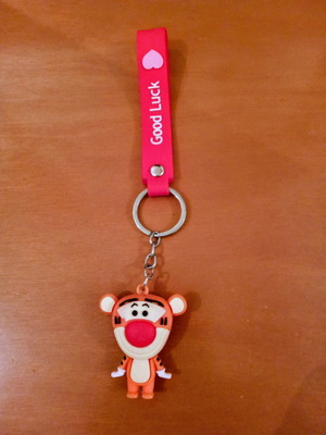 Silicone keychain new, red and orange