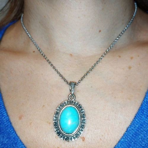 Jewelry set new, turquoise and silver, summer style