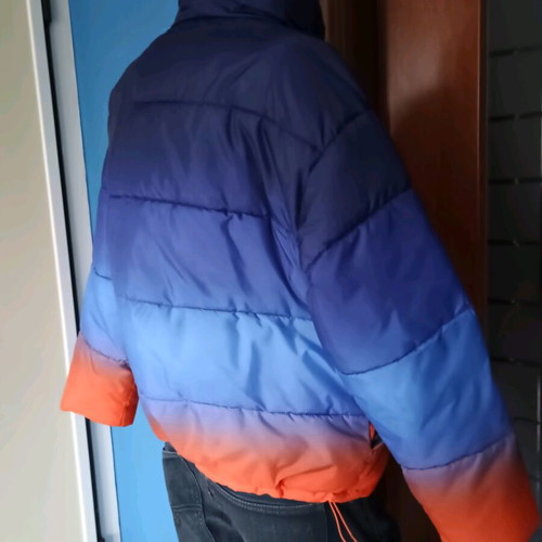 Μπουφάν Shein μεταχειρισμένο, νούμερο S, μπλε με πορτοκαλί