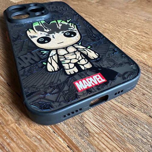 Marvel case for iPhone 14 Pro used with design wear
