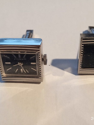 FOSKA Swiss vintage cufflinks used, 1960s watch design