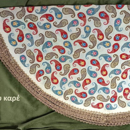 Antique Rotonda collectible embroidery used with Boteh paisley design