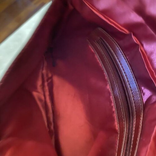 Clutch bag crossbody like new, burgundy suede and faux leather with crocodile texture