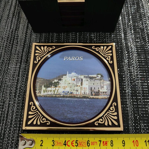 Paros vintage coasters pack of 5, new, 1980s