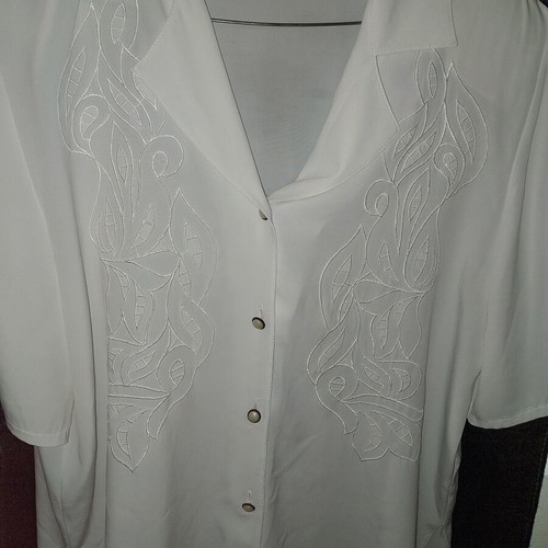 White semi-transparent shirt with design XXL used