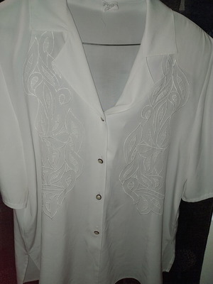 White semi-transparent shirt with design XXL used
