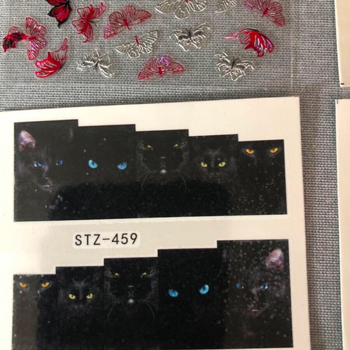 Water Nail Stickers and 3D Stickers Set of 4 New Full Nail