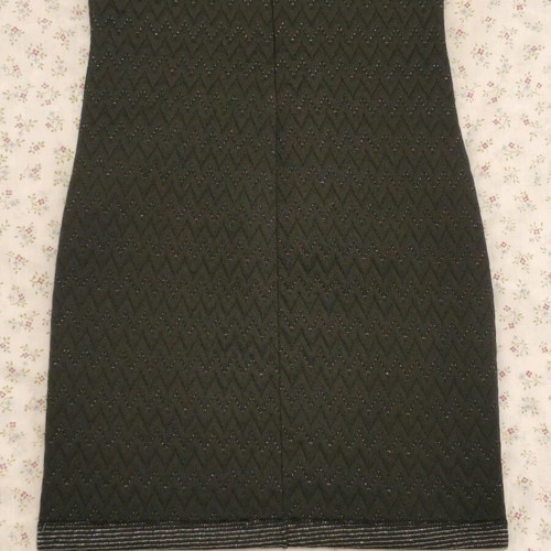 On Line black dress with sparkles like new, zig zag pattern, size S