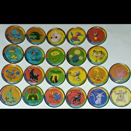 Metal Pokémon coins used, collectible style