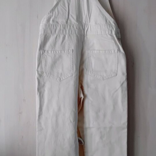 Mango girls' beige-white denim overalls new for 10 years old