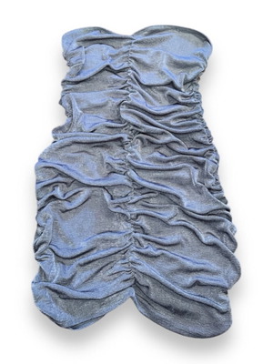 Mini Missguided shimmer strapless dress like new, grey silver, size M