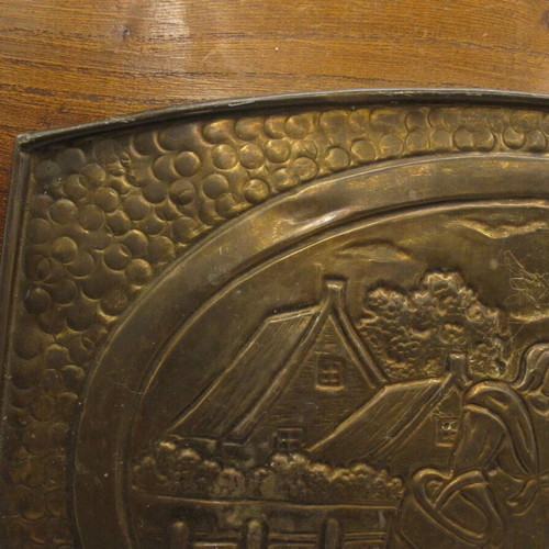 Vintage wall decoration brass and wood like new