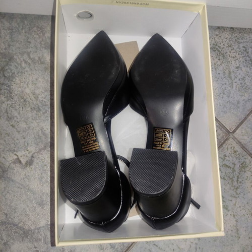 Diamantique black pumps with ankle strap and 6.5 cm block heel, new, size 40