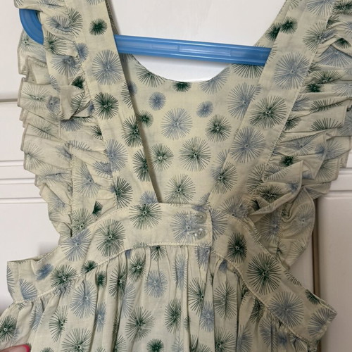 Backless dress like new, green and turquoise, size 128 cm for 8 years