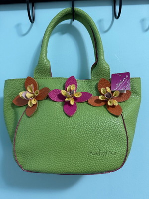 Lime Blossom leather shoulder bag new with floral details