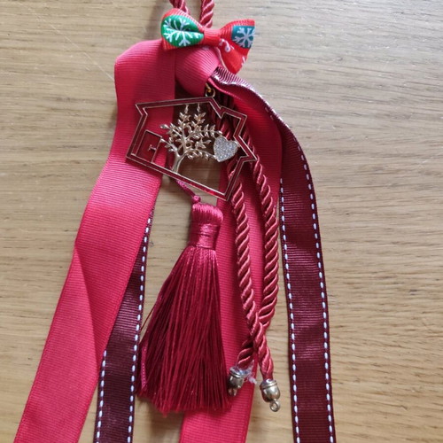 Handmade red - gold good luck charm like new