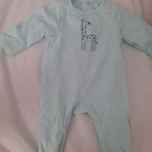 Orchestra long-sleeve baby romper like new, size 1 month, 54cm, 100% cotton
