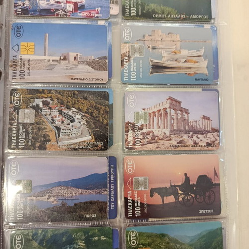 Album with approximately 170 used Greek phone cards